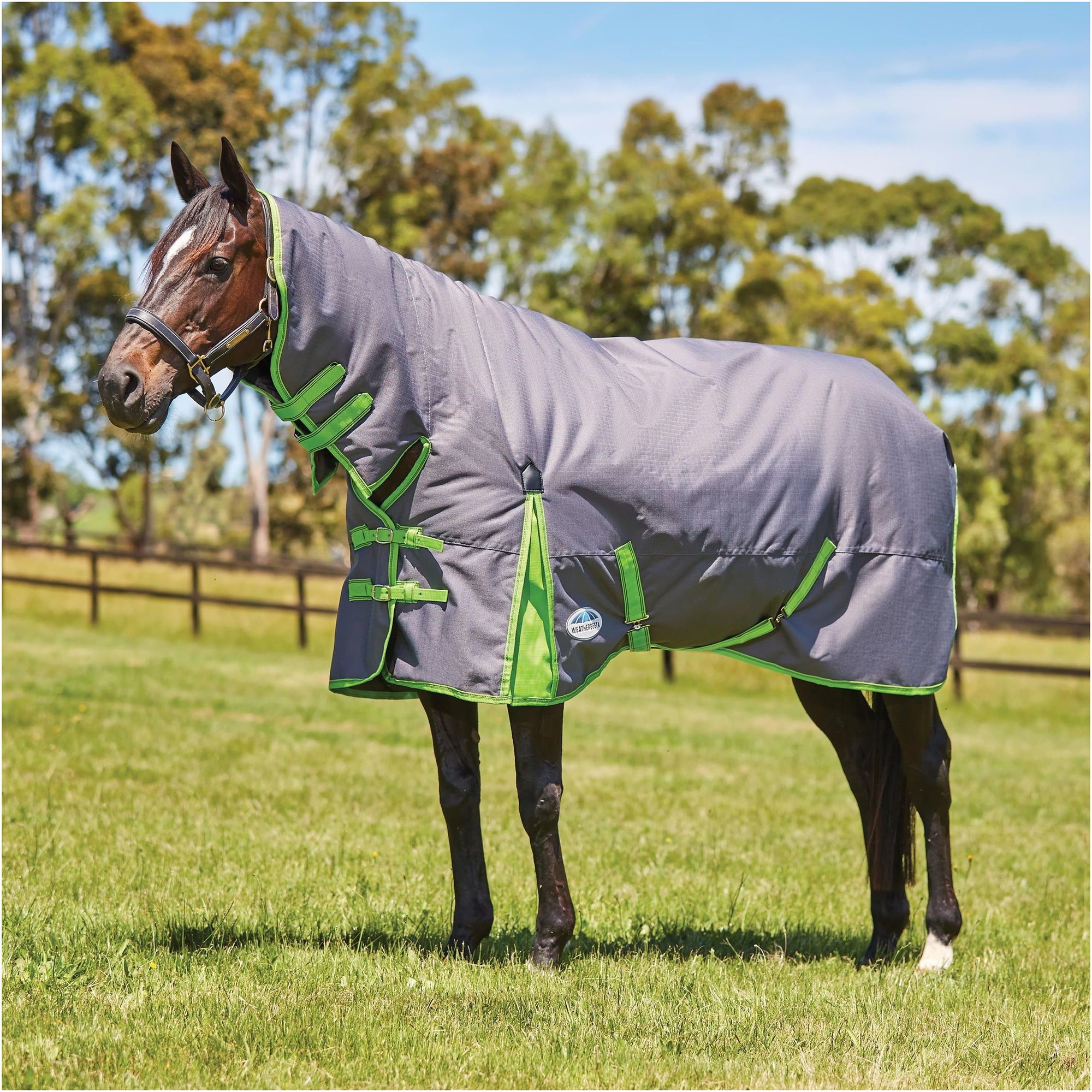 Weatherbeeta Comfitec Essential Heavy Combo Neck Rug - Grey / Lime